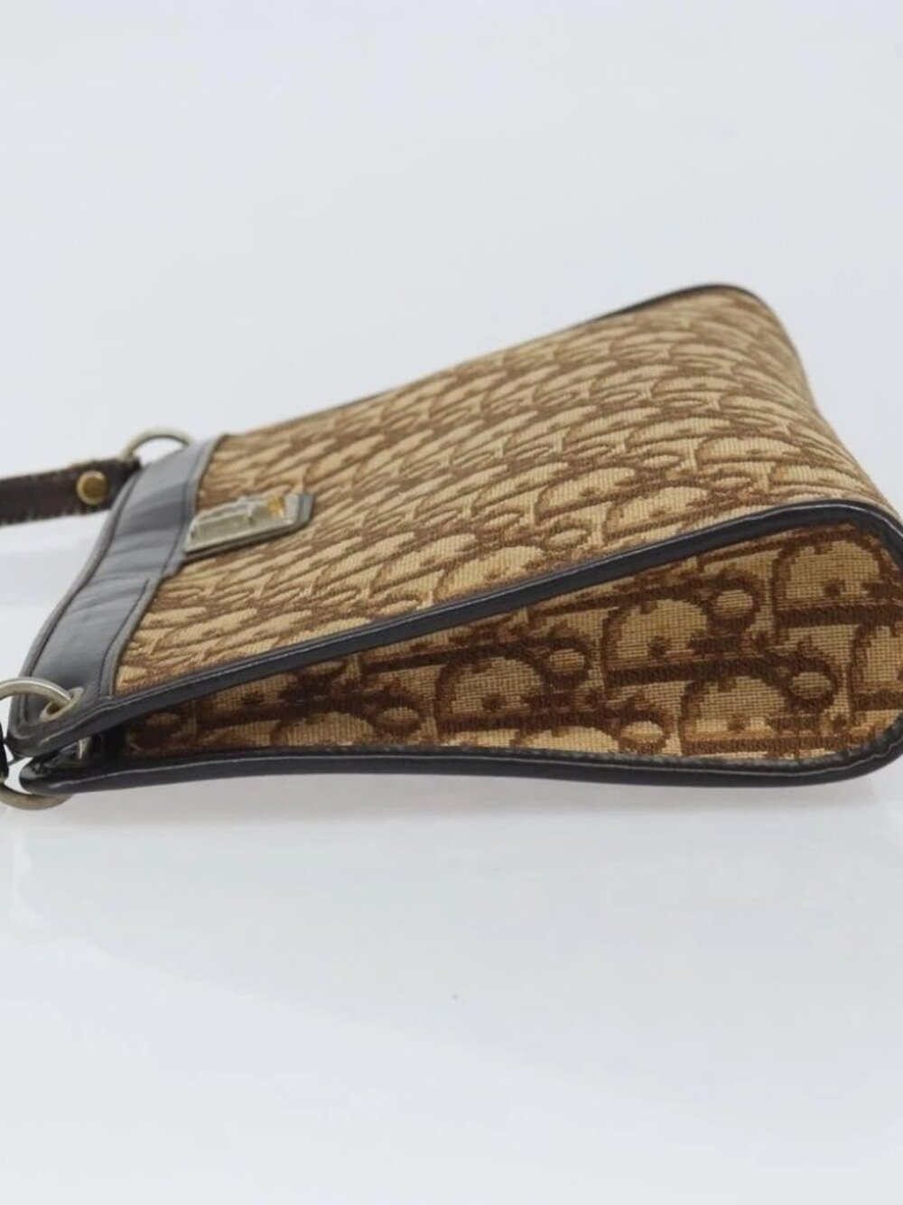 Christian Dior Trotter Canvas Shoulder Bag Brown Gold Auth 162403 - Picture 4 of 16